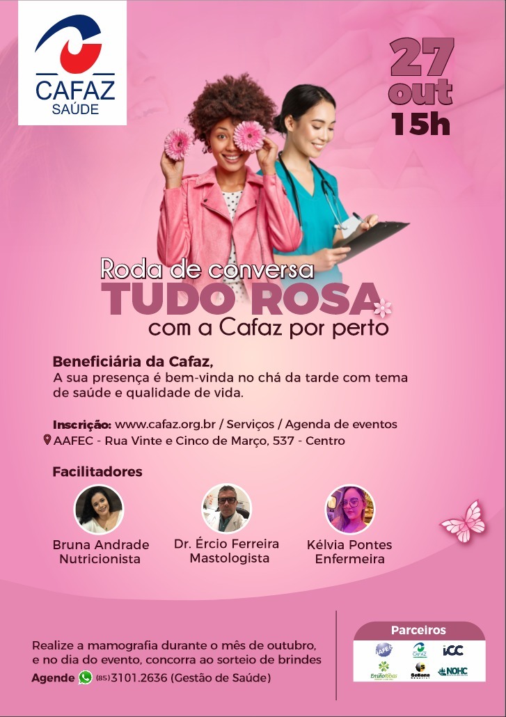 Roda de conversa tudo rosa com a Cafaz por perto